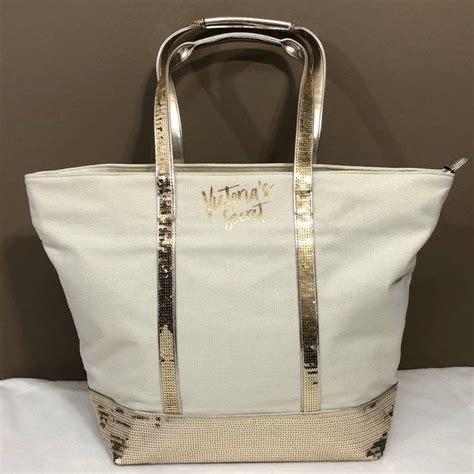 victoria secret gold tote bag